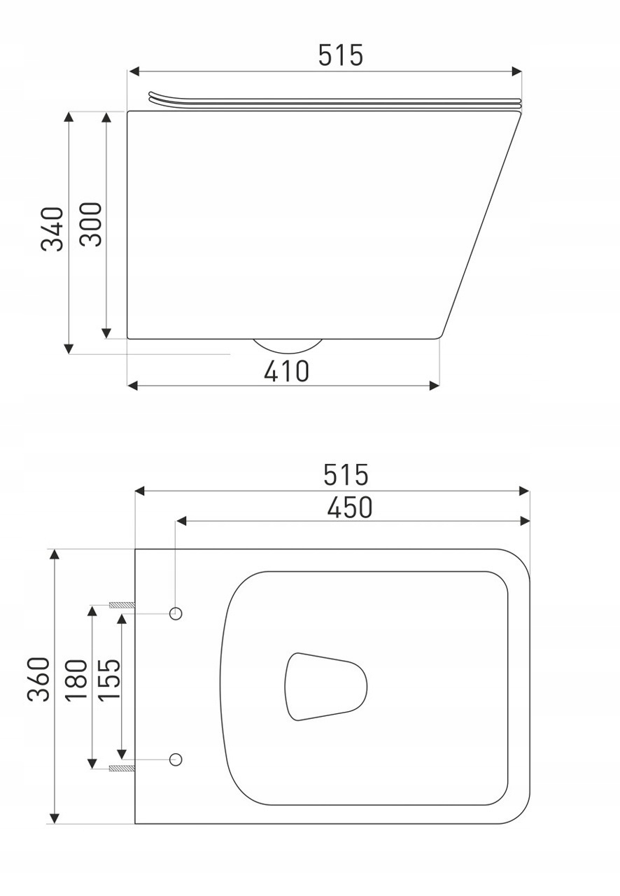 MISKA PODWIESZANA WC CZARNA DESKA DUROPLAST KERRA TINOS Linia Tinos