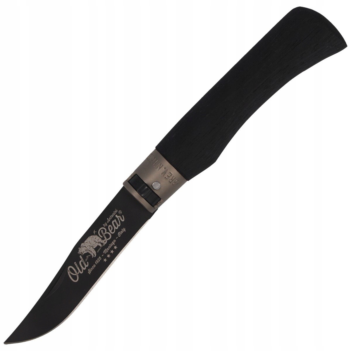 Nůž Antonini Old Bear L Total Black, Brass Ring