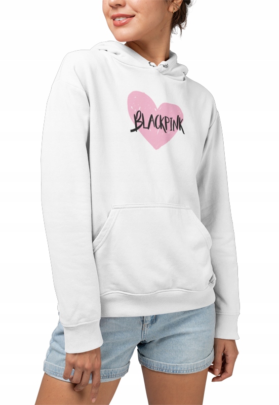 

Blackpink Bluza Damska z kapturem Kpop Biała 3 S