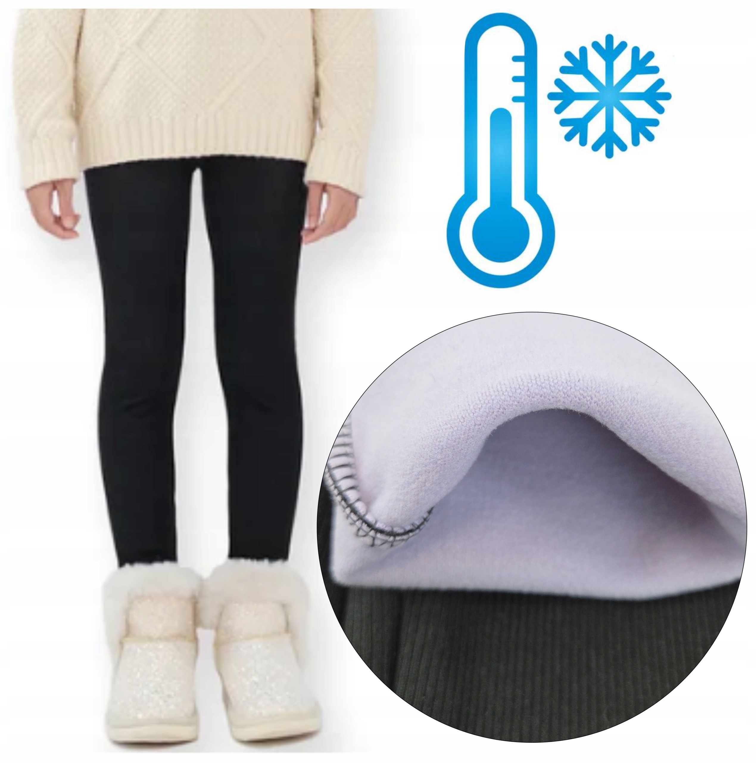 LEGINSY GETRY dziewczęce dziecięce OCIEPLANE prążek