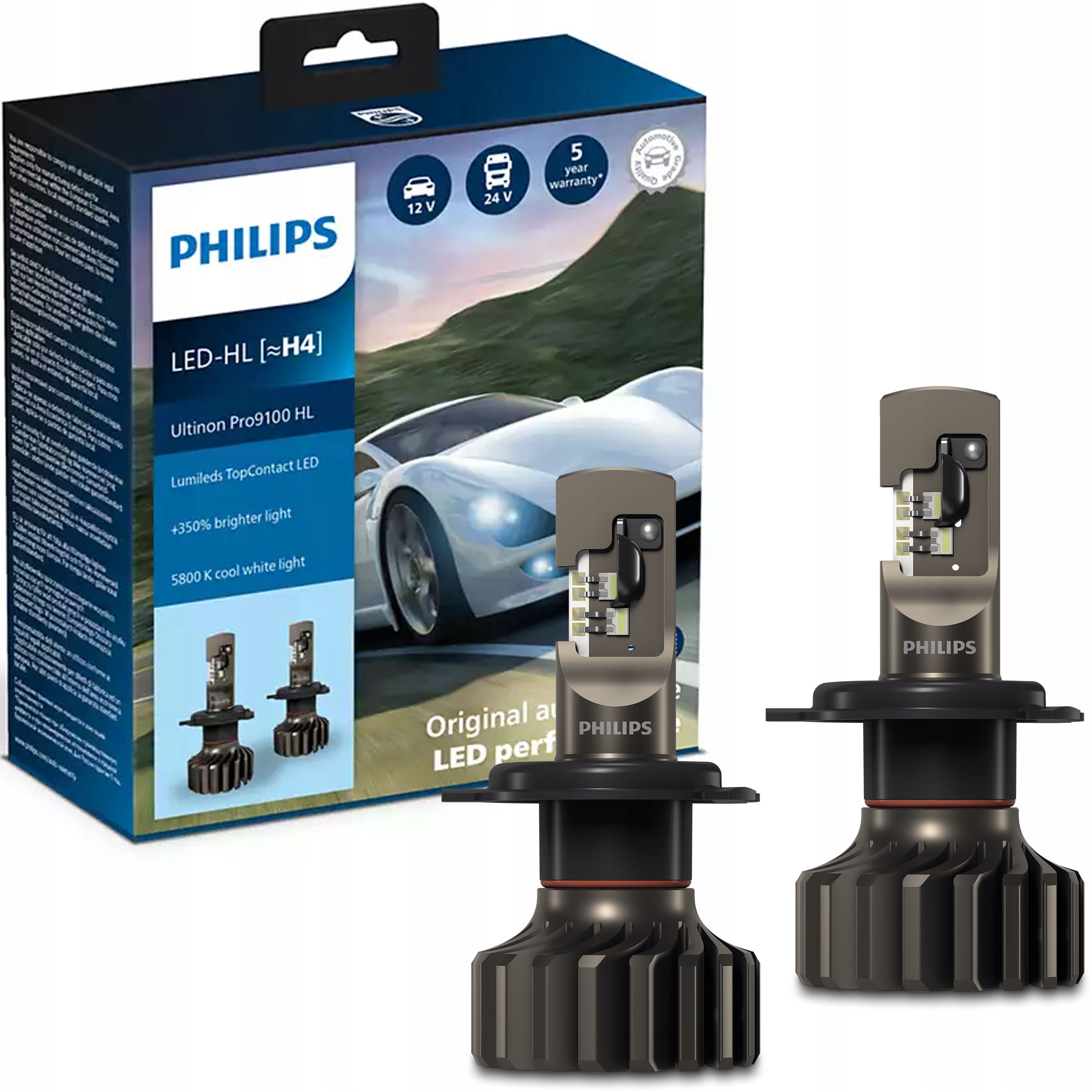 Philips Led automobilové žiarovky Ultinon Pro9100 Hl H4 12V/24V