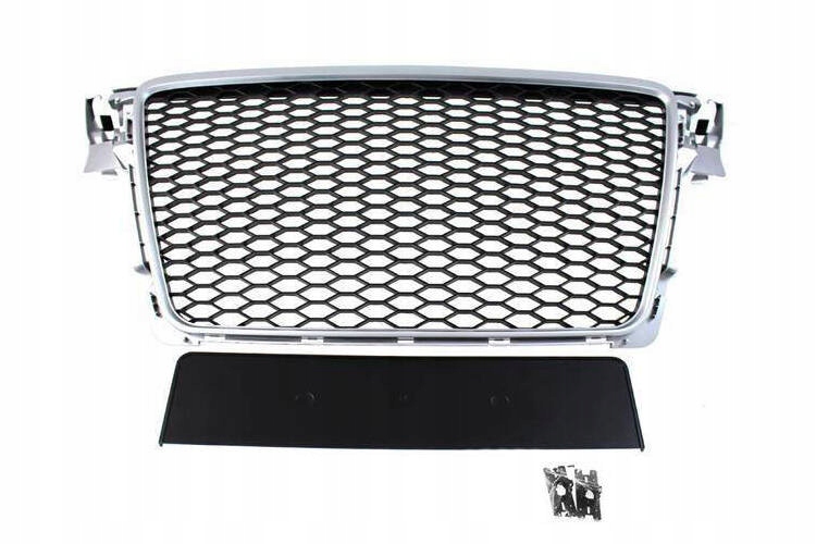 GRILL AUDI A4 B8 RS-STYLE SILVER-BLACK 08-12 PDC