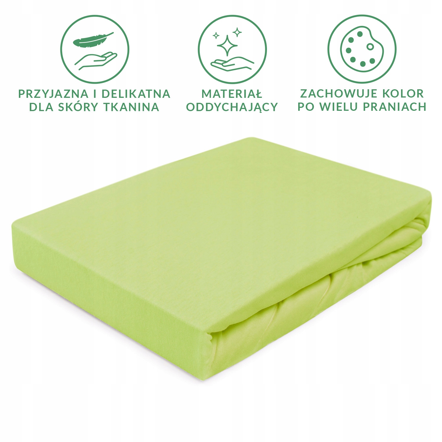 Prześcieradło z gumką 180x200 elastyczny JERSEY 100% BAWEŁNA zielony limonk Marka Darymex