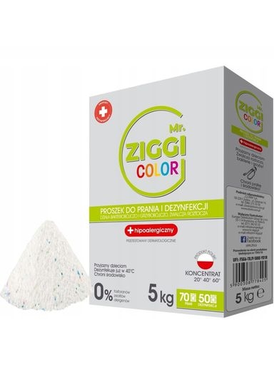 Levně Mr Ziggi Color prášek na praní, dezinfekci 5 kg