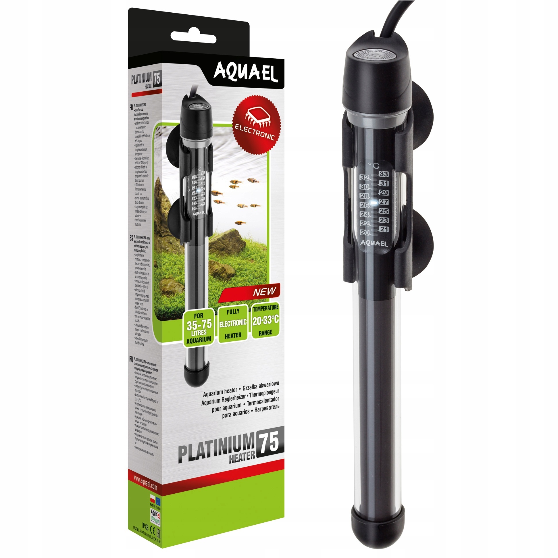 

Aquael Platinium Heater 75W Grzałka Do Akwarium