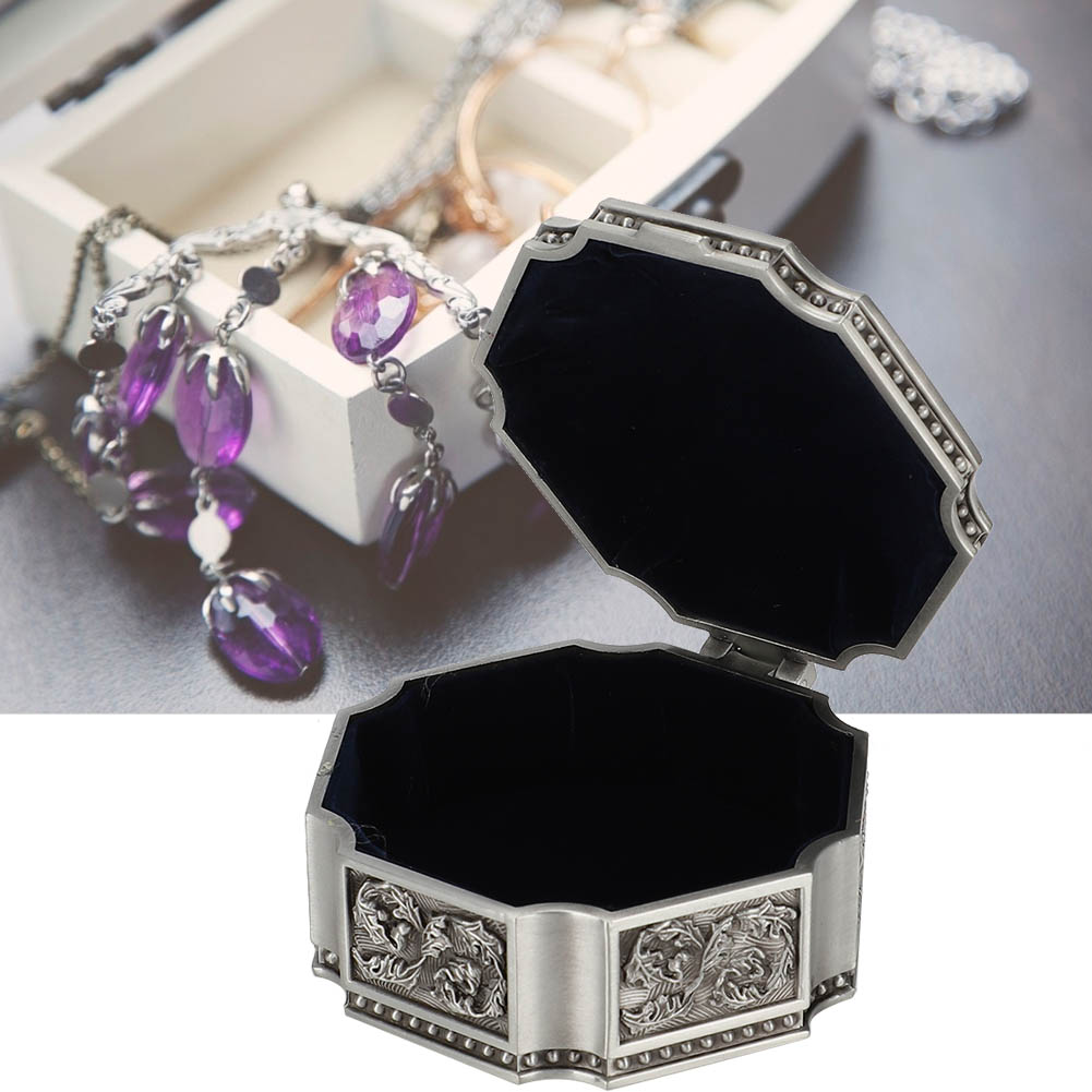 wkv-ORGANIZER BOX JEWELRY CASE BOX Kolor dominujący srebrny