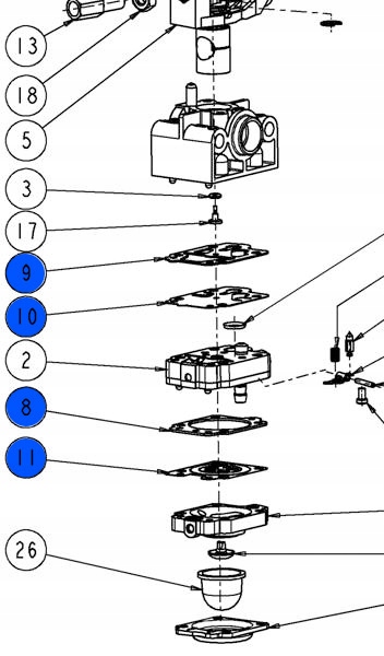 USZCZELKI MEMBRANY DO GAŹNIKA PIŁY PIŁ SPALINOWEJ CHIŃSKIEJ MARKETOWEJ 52 Stan opakowania oryginalne