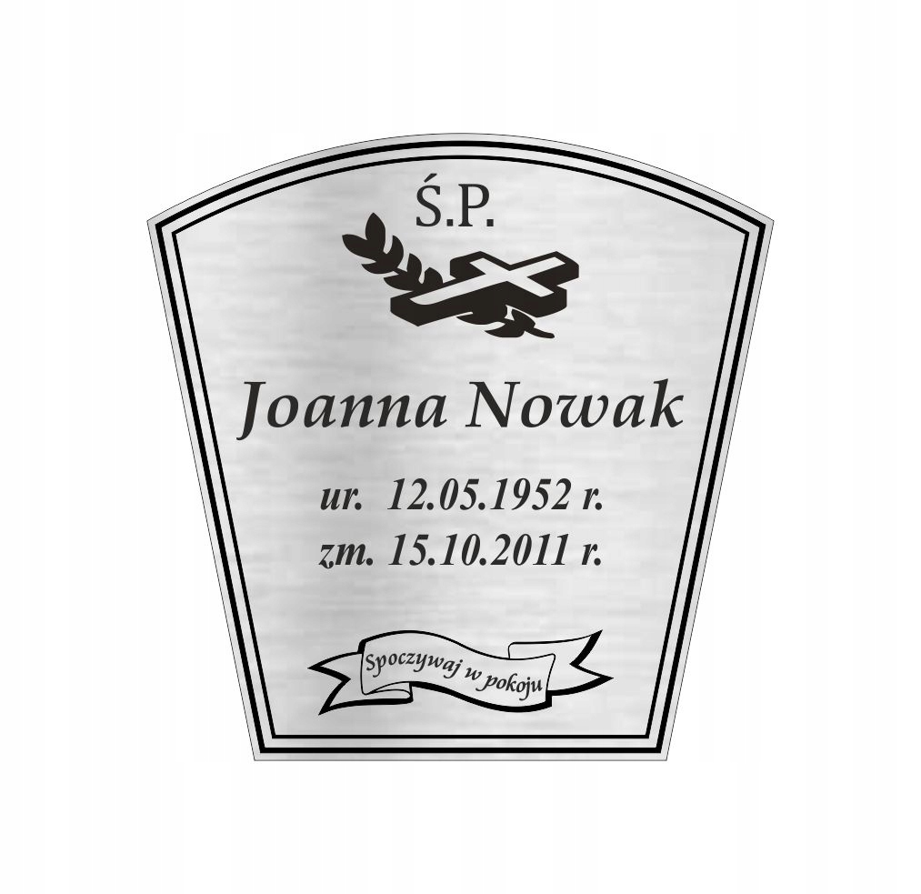 Tablica nagrobna tabliczka 20x20 cm GRUBA +TAŚMA Marka inna