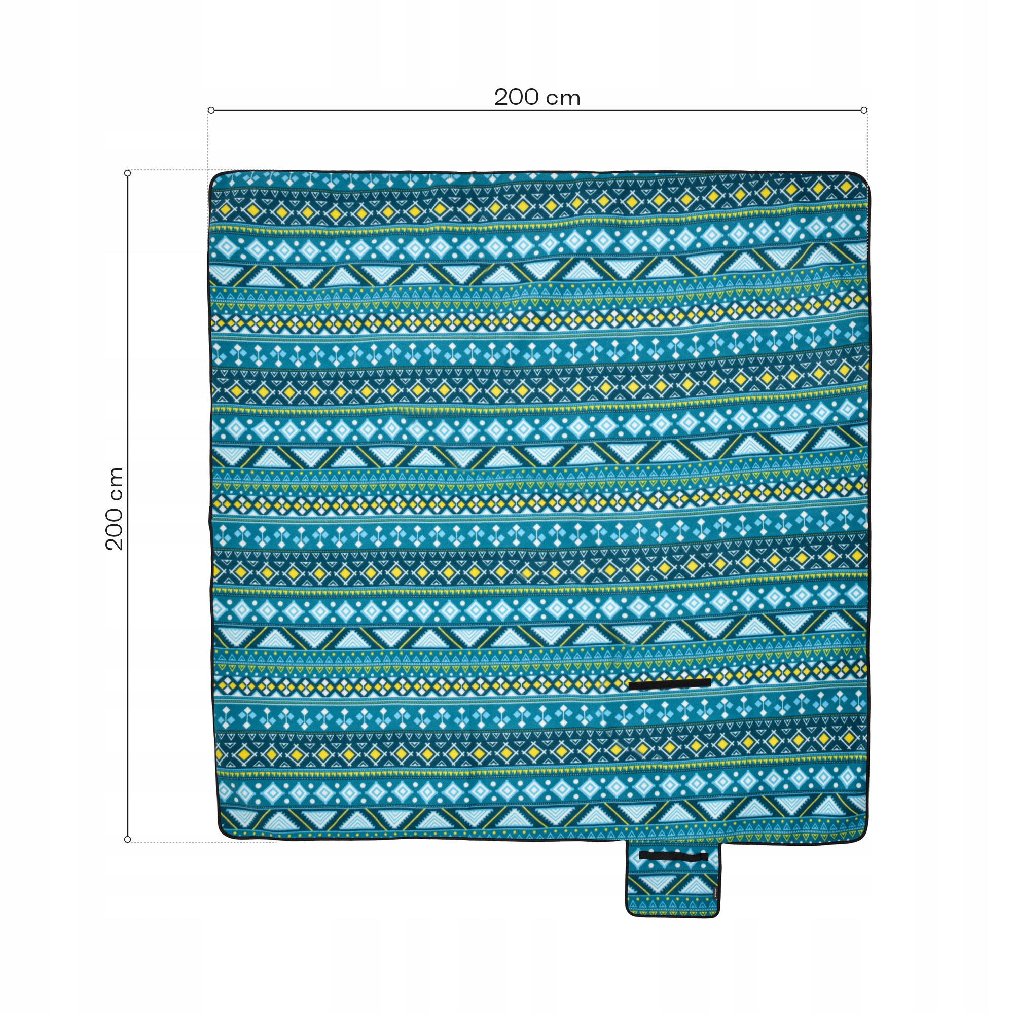 Koc piknikowy plażowy kemping biwak mata izolacja ALU Meteor XXL 200x200 cm Kształt prostokątny