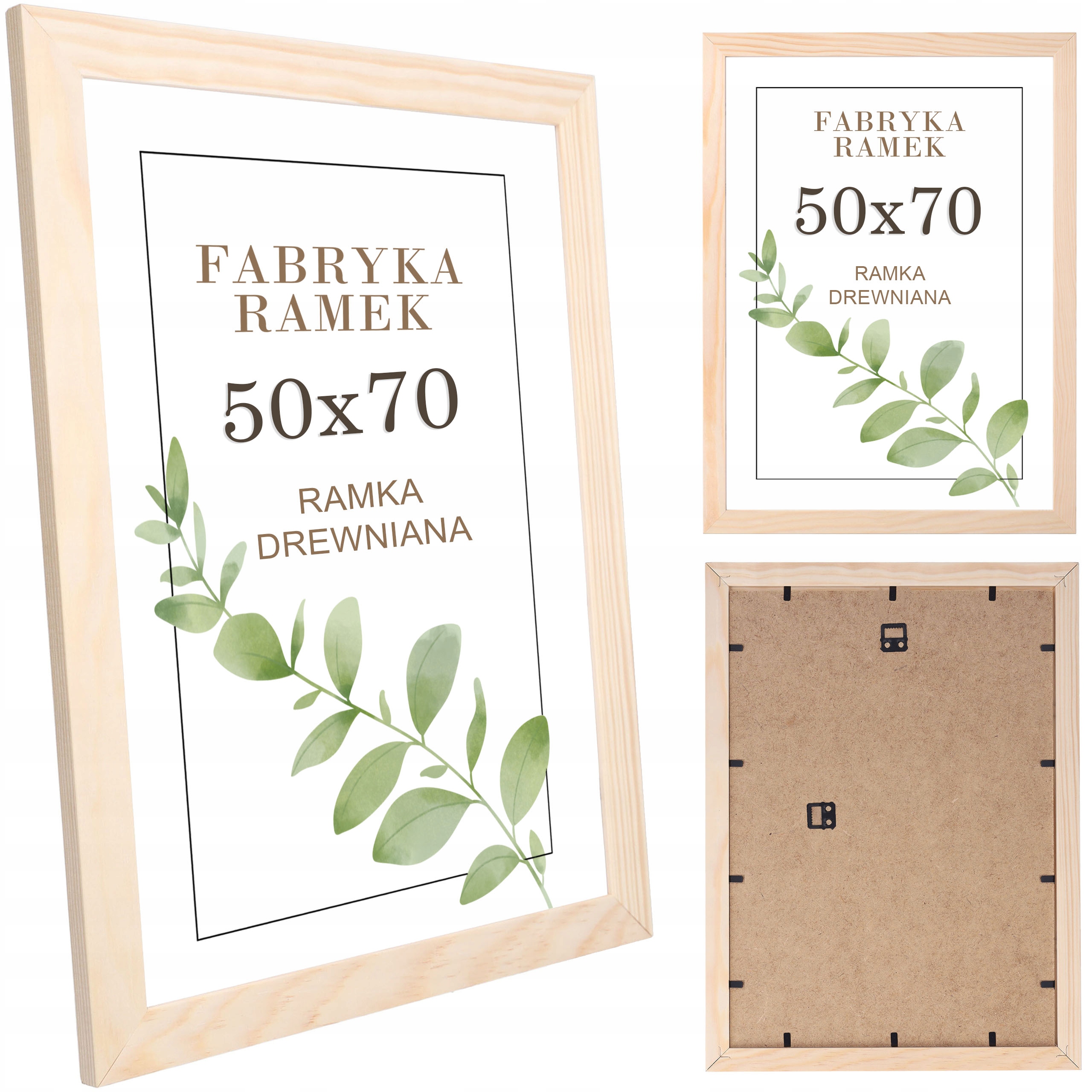 

Ramka 50x70 sosnowa ramki na zdjęcia drewniana B2