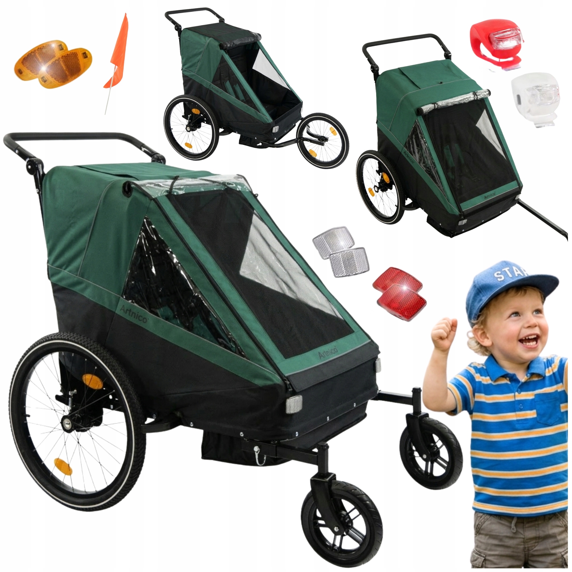 Přívěs Na Kolo Pro Děti 3V1 Jogger Kočárek Hol Trail Skládací