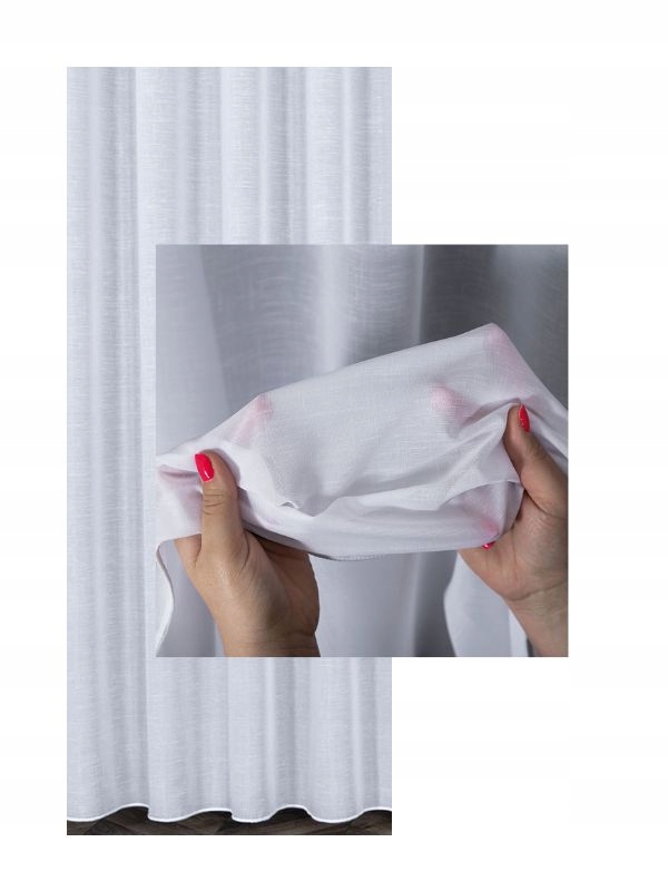 Záclona s olověnou páskou s elegantním vzorem Batyst Bílá 290x240