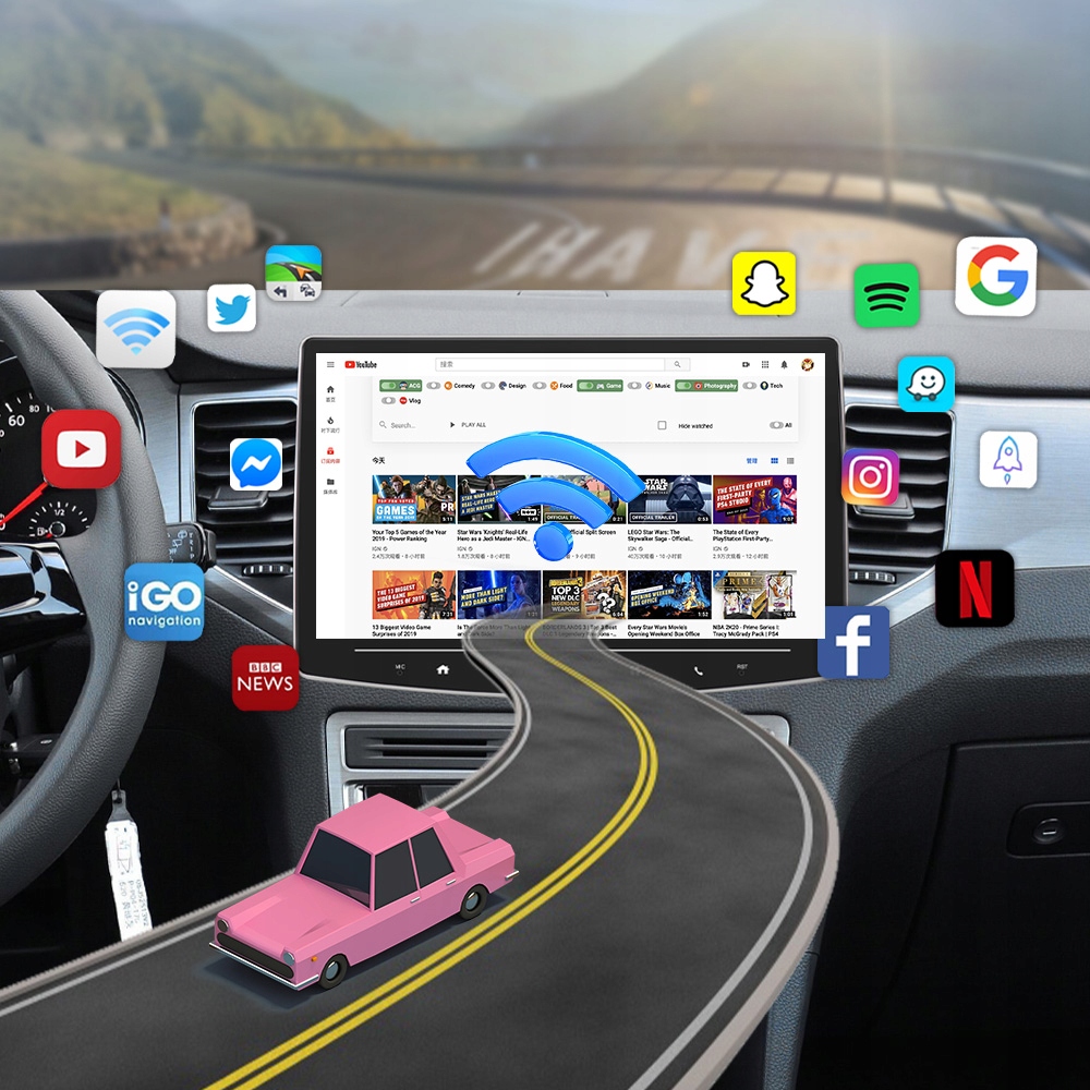 RADIO SAMOCHODOWE 1 DIN ANDROID AUTO CARPLAY 2GB/64GB WIFI DSP ANDROID 13 Komunikacja AirPlay Bluetooth GPS Wi-Fi