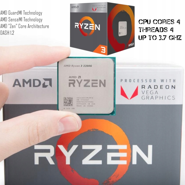 ZESTAW PC DUAL MONITOR M725s Ryzen3 32/960 DDR4 SSD 2x LED 23'' Win11 Wielkość pamięci RAM 32 GB