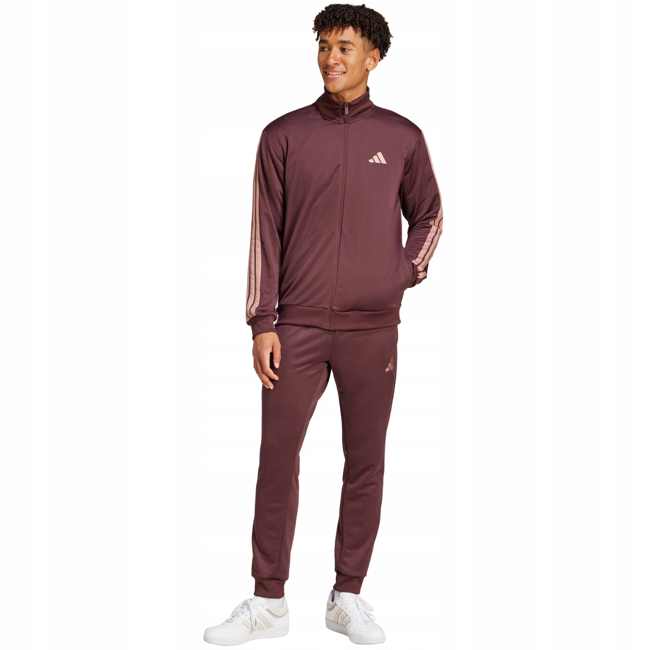 Teplákovka pánský adidas Sportswear Basic 3-Stripes French Terry hnědý JI8872 .s