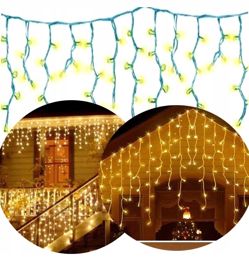 Vánoční Rampouchy 500 Led Bílé Teplé Světýlka Záclona