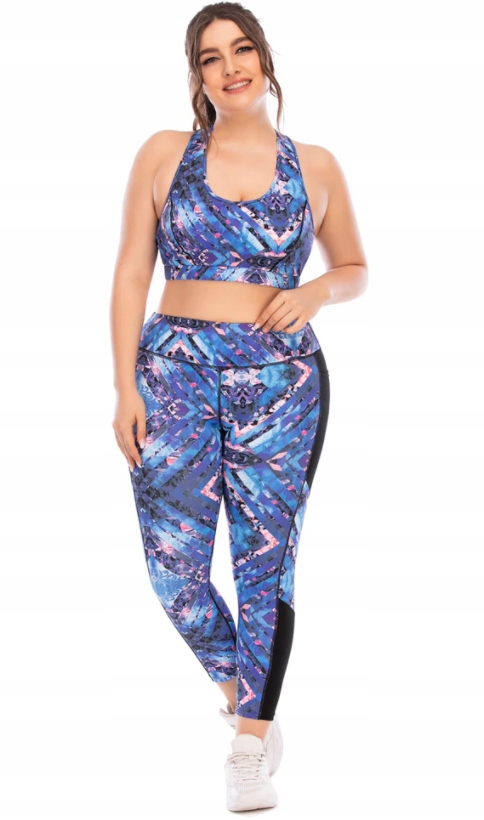 KOMPLET TOP SPODNIE LEGGINSY NA SIŁOWNIE PLUS SIZE Kod producenta 12043