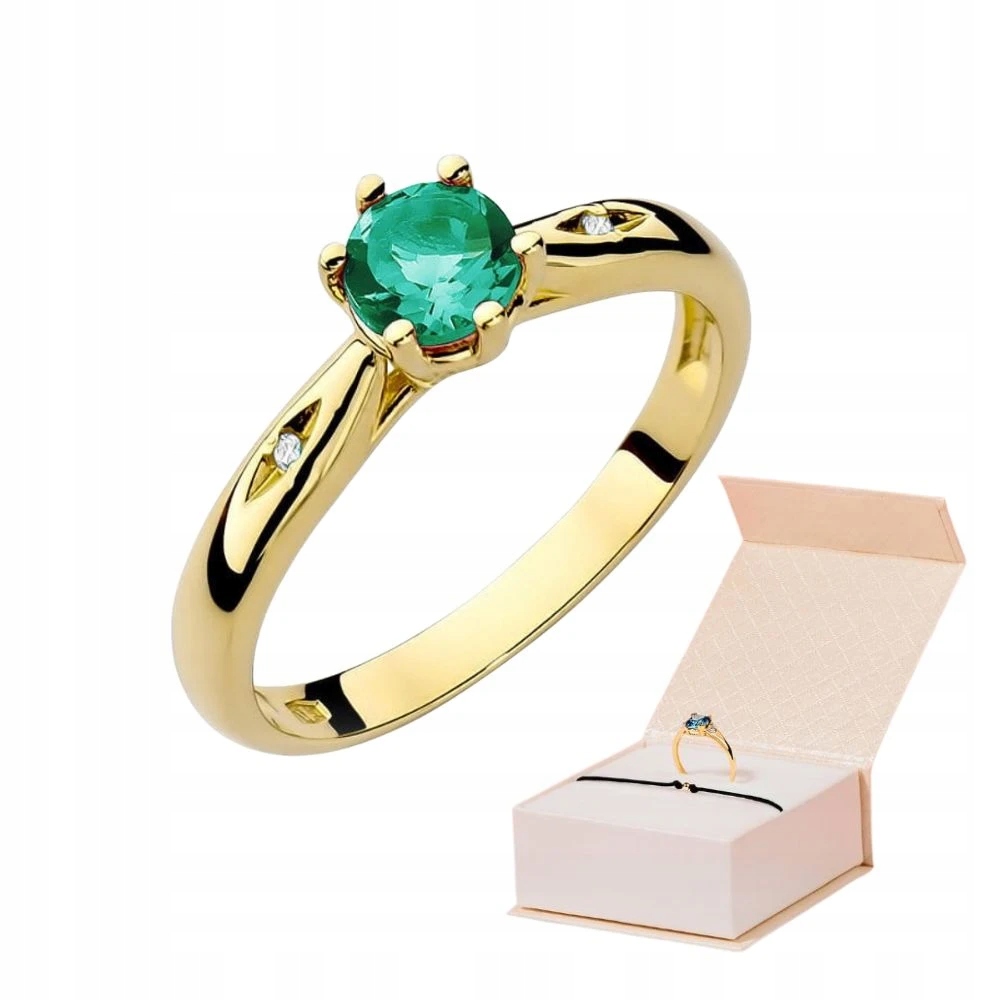 Prstýnek Se Smaragdem 0,50ct Drahokam Zlatý Náramek