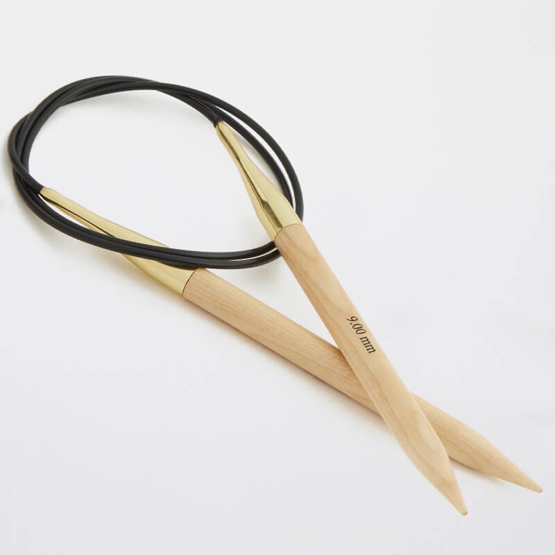 Druty z żyłką KnitPro Basix Beech 8,0 mm; 40 cm
