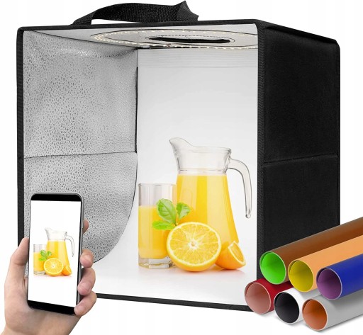 NAMIOT BEZCIENIOWY DO ZDJĘĆ FOTOGRAFICZNY Z LAMPĄ Model Przenośny Light Box