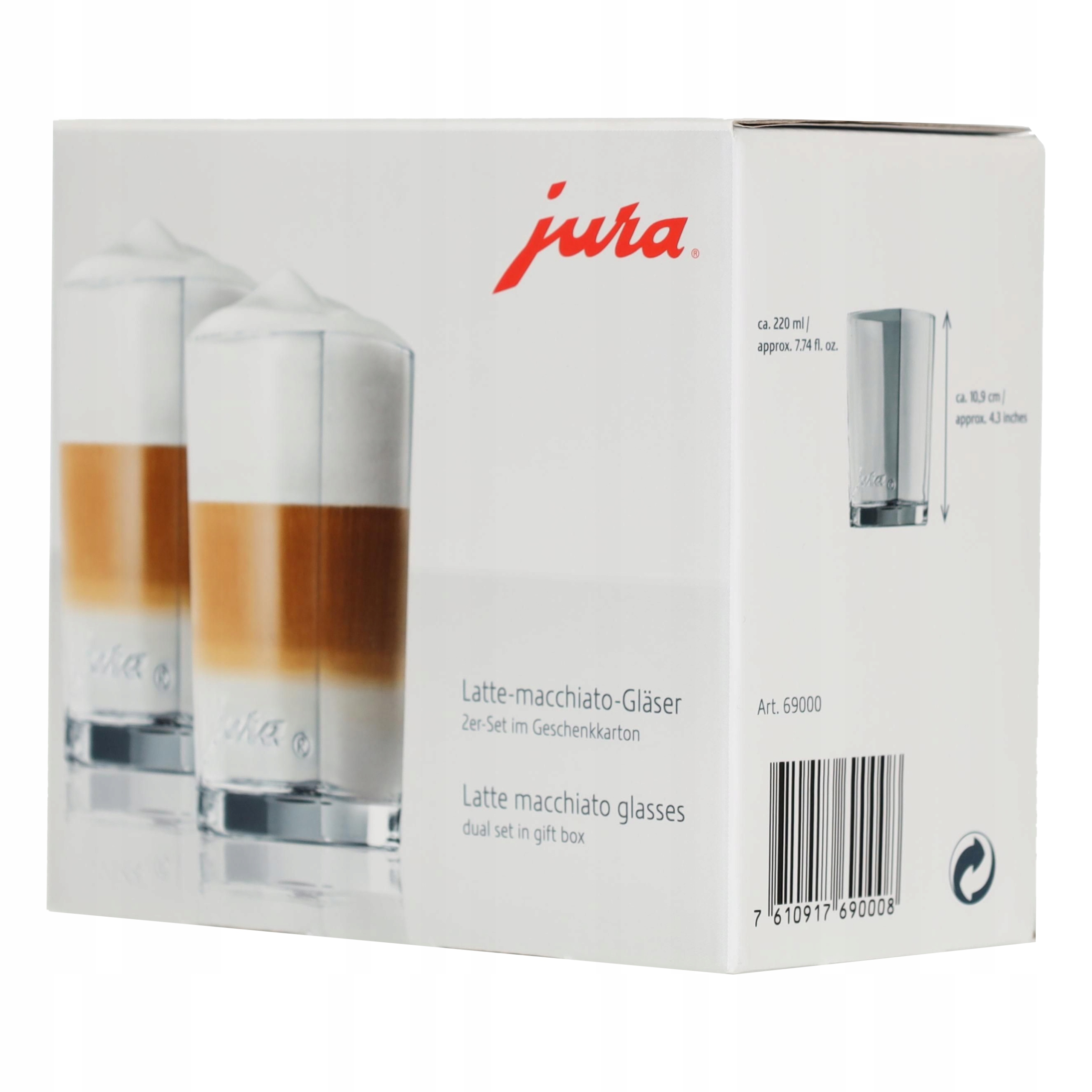 JURA - Zestaw 2 szklanek do Latte 10,5cm • Cena, Opinie • Szklanki i kufle  13203355032 • Allegro