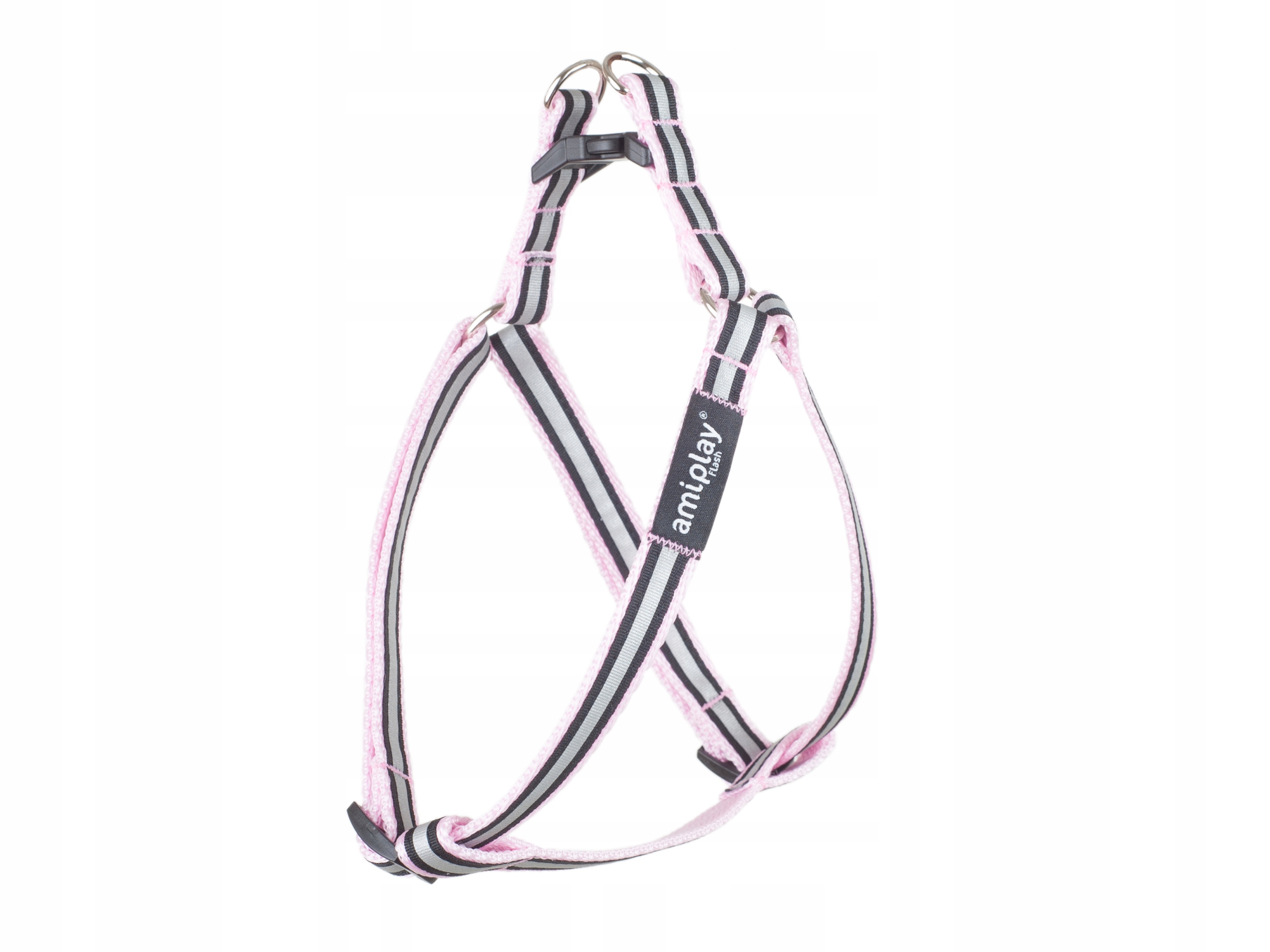 

amiplay Szelki odblaskowe Step-in Shine S Różowe