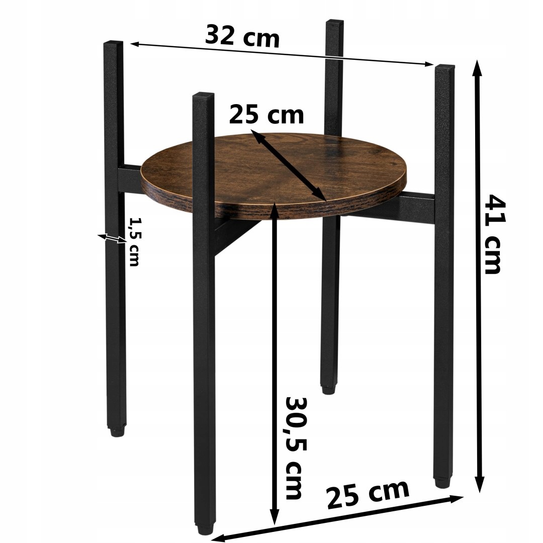 Kwietnik metalowy loftowy czarny TORRE RUSTIC 40 cm Marka LoftInspired