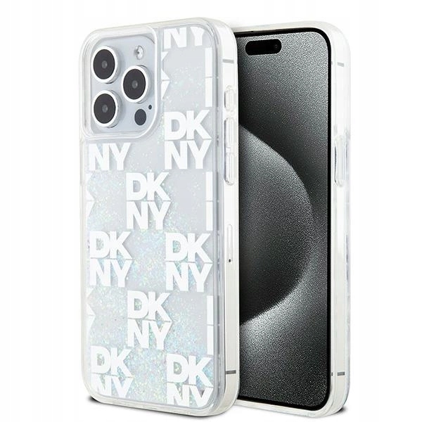 Dkny DKHCP15XLCPEPT Kryt Pouzdro na iPhone 15 Pro Max 6.7" bílé white hardcase Liquid Glitter