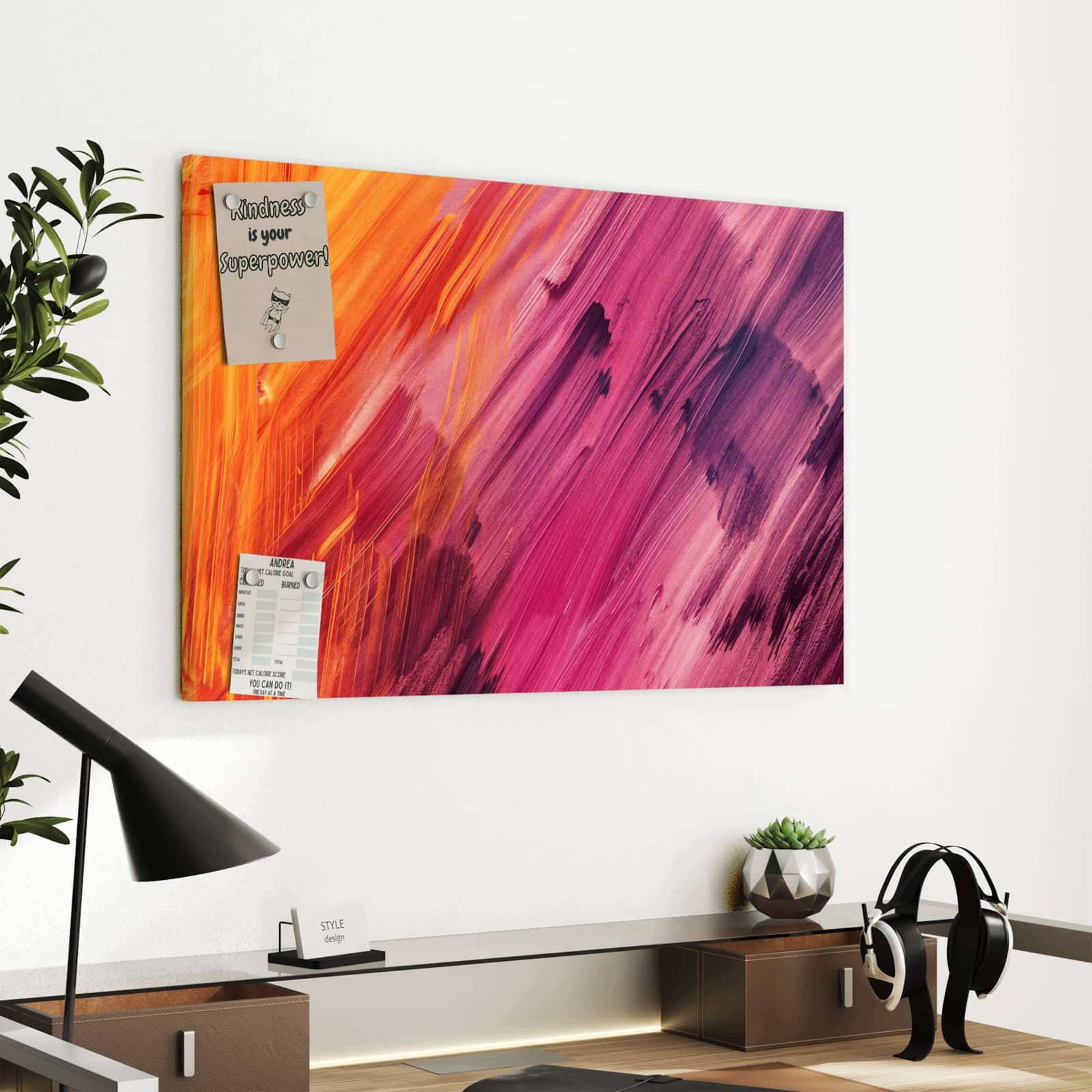 Magnetická tabule Abstraktní Barvy 60 × 40 cm