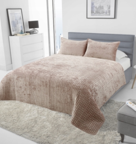 Přikrývka 200x220 2x povlak 50x70 Welwet Růžová Zina Inspirace