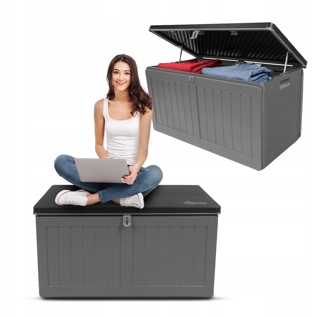 Zahradní Box 190 L, Balkonový, Sedací Kufr Morus 190 L, Tmavě Šedý