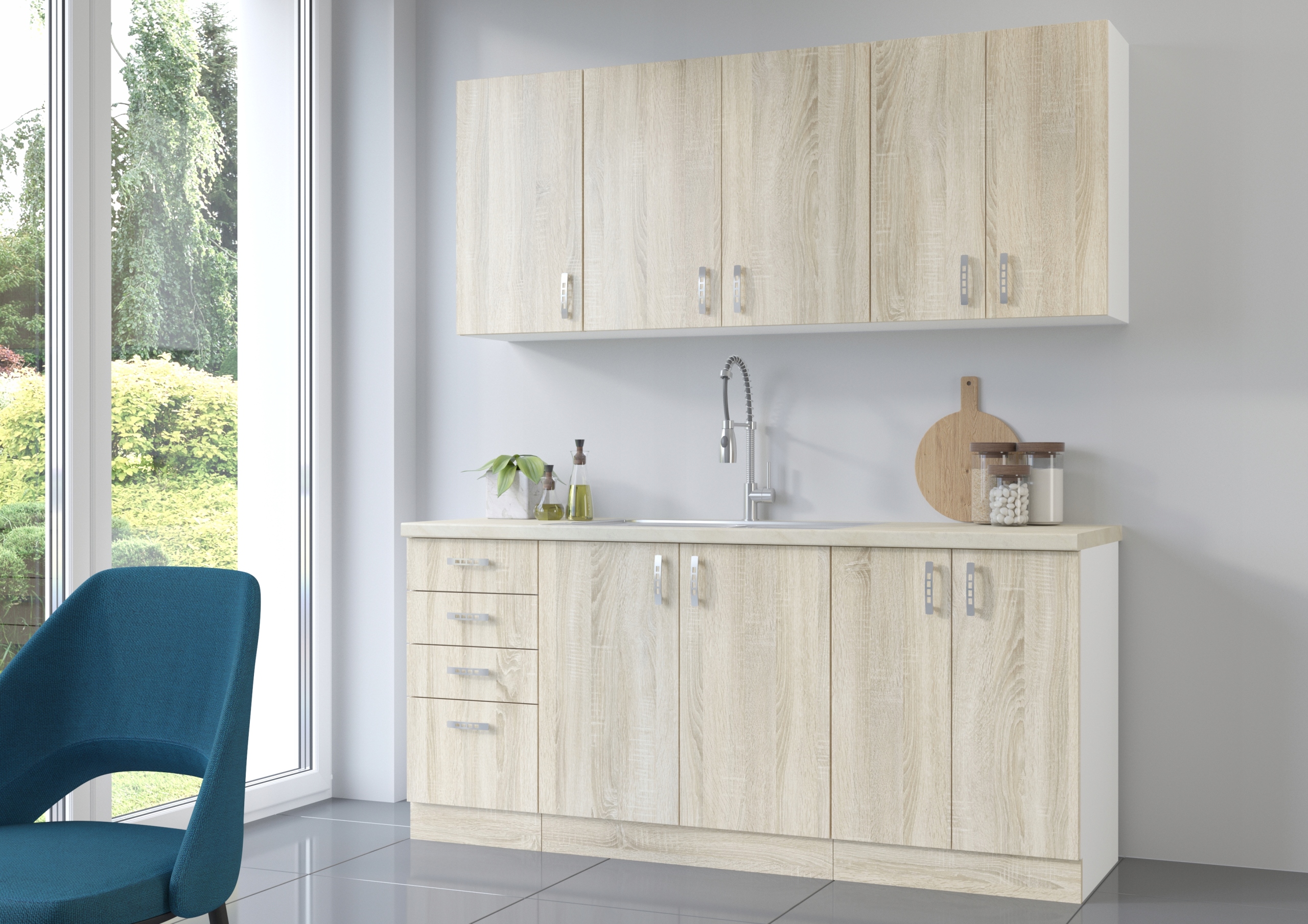 Szafka kuchenna ANA pod zlewozmywak Kolor frontów dąb sonoma