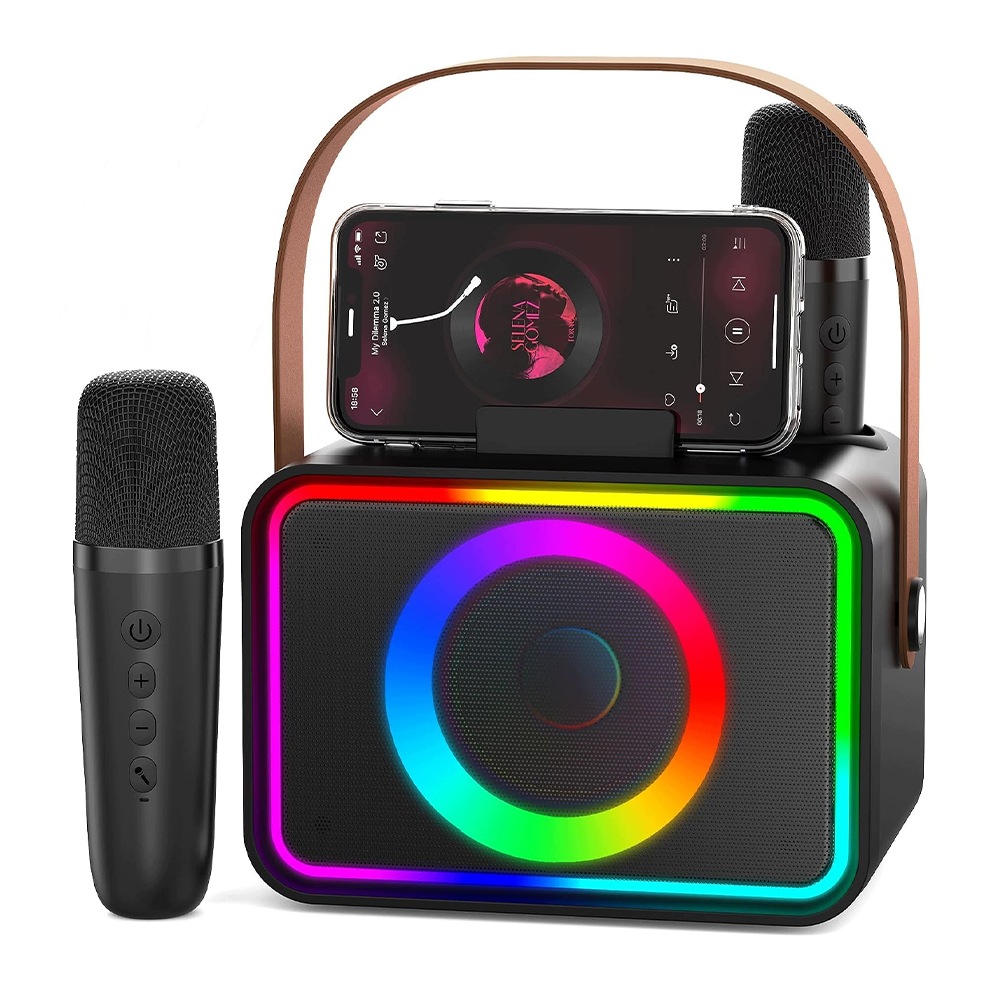 Sada Karaoke 2 Mikrofony Bezdrátový Reproduktor Bluetooth Zvuk