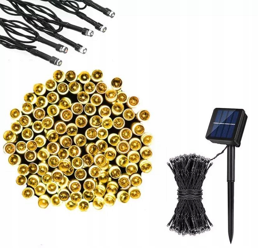 

Lampki Solarne 100LED Białe Ciepłe