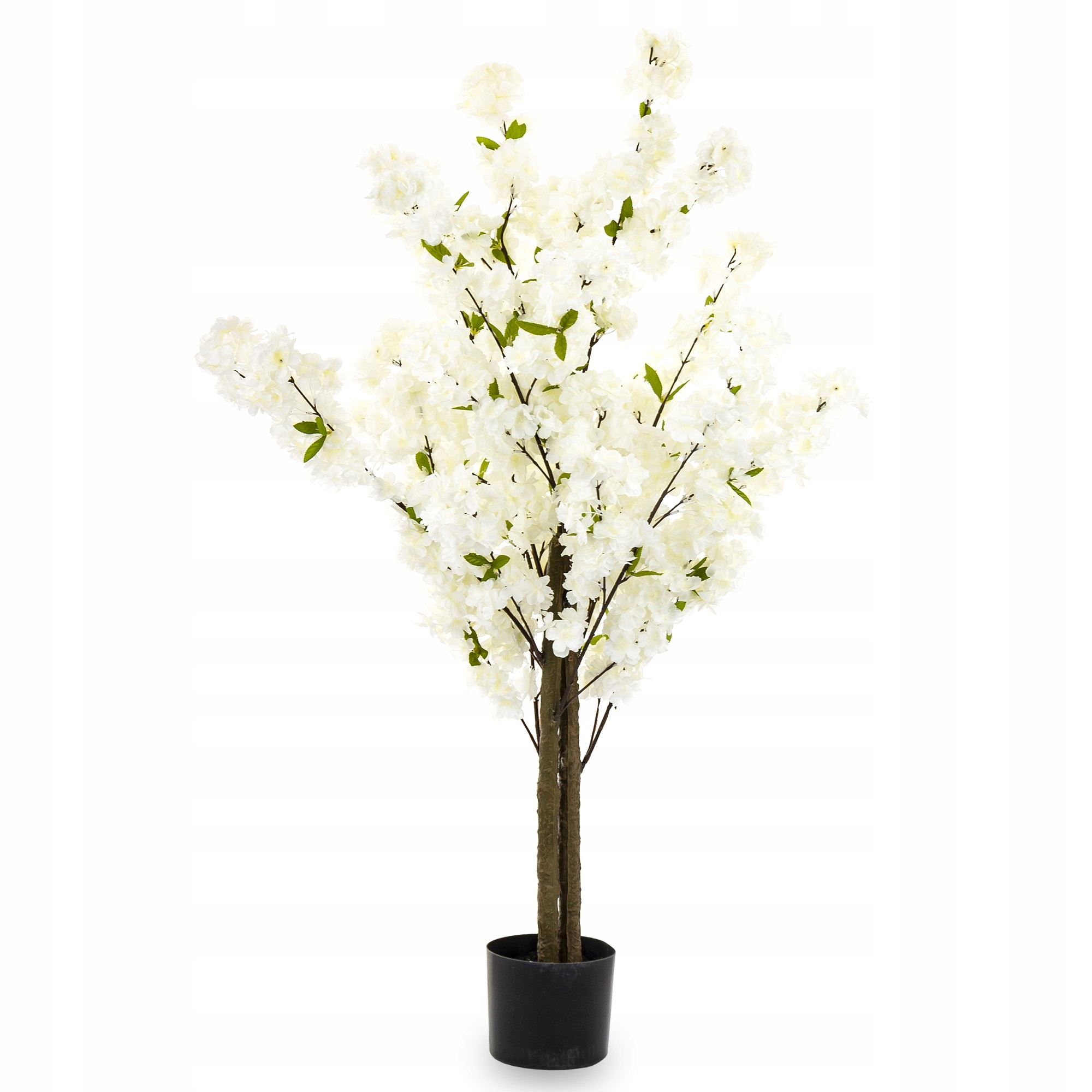 Elegantný umelý stromček s bielymi kvetmi, umelá rastlina v kvetináči, 120 cm