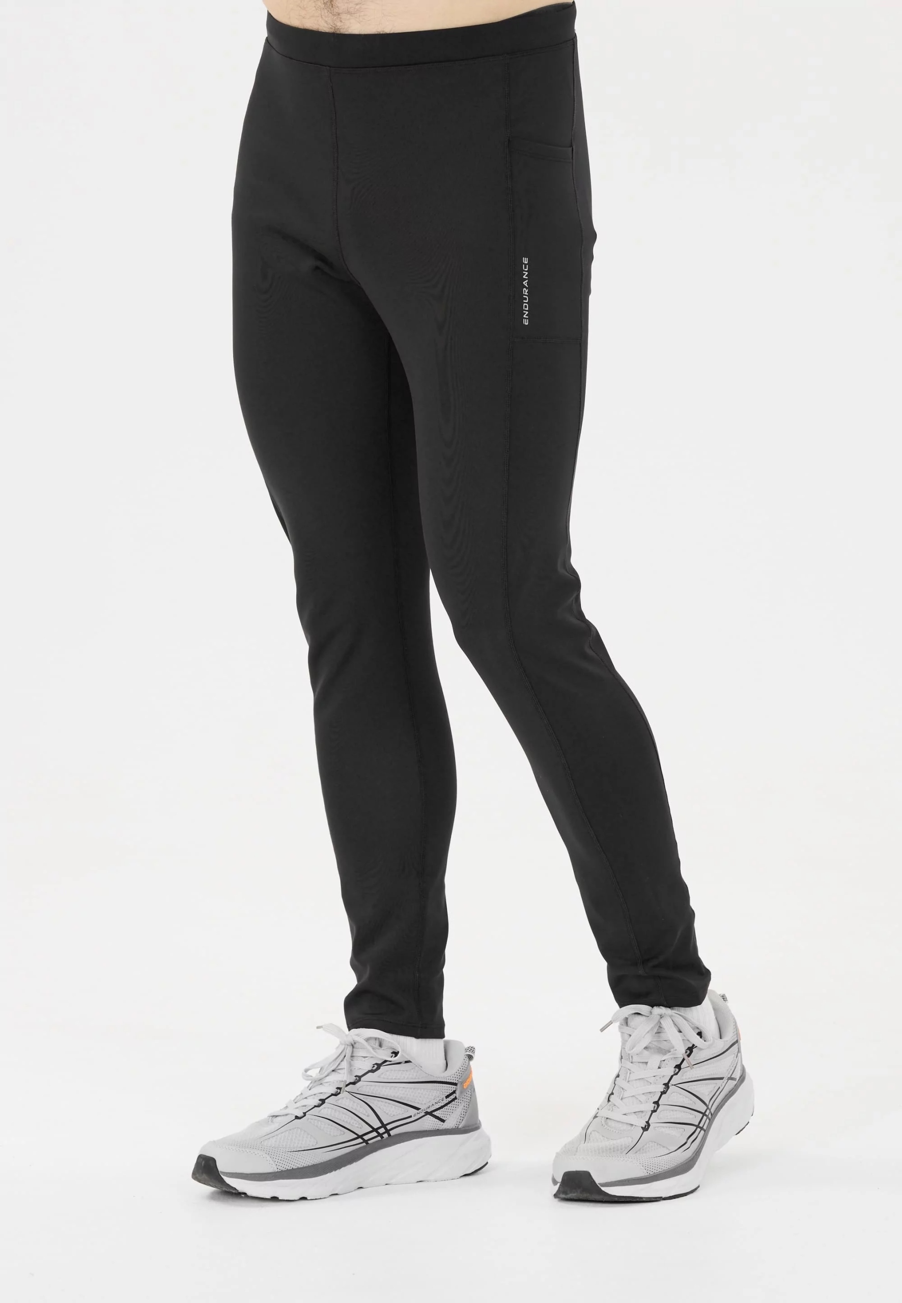 Legginsy do biegania męskie Endurance Strong Windblock Czarny L