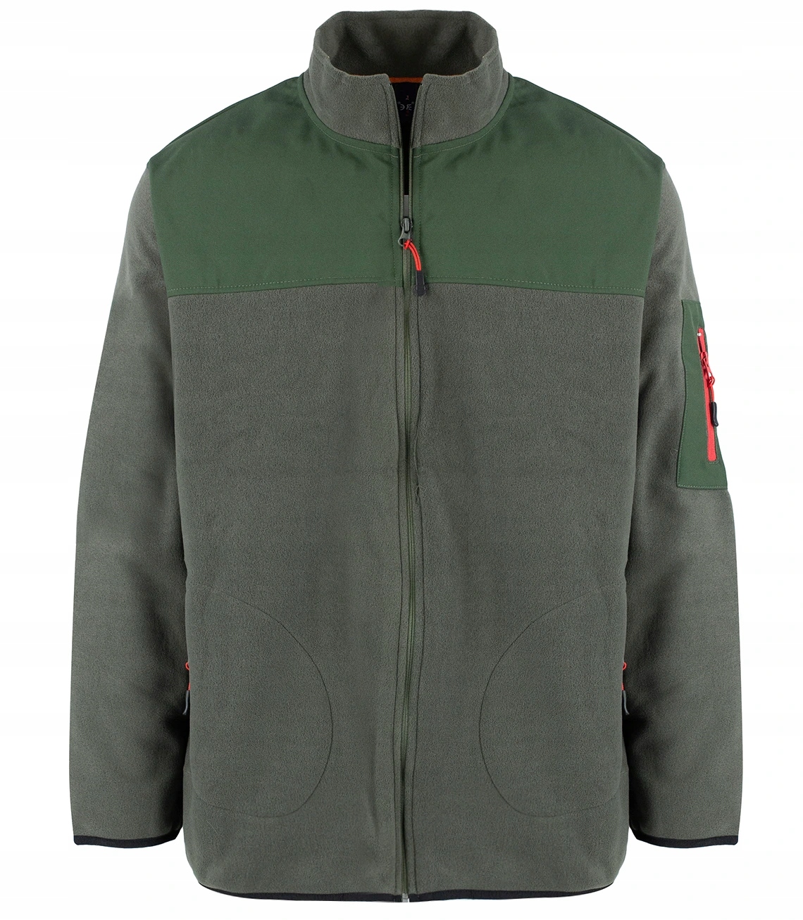 Teplý pánský fleece klasického střihu rozepínací mikina Kapsy, velikost 6XL