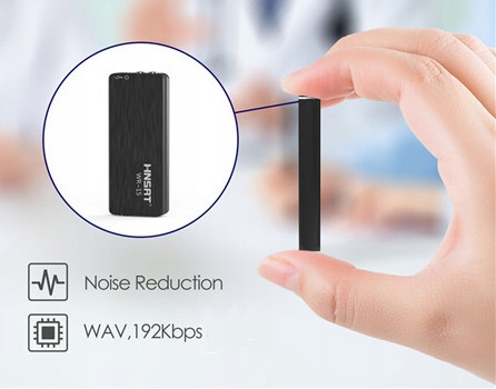 Dyktafon 8GB MP3 player podsłuchu 20h red. szumów Obsługa kart pamięci nie