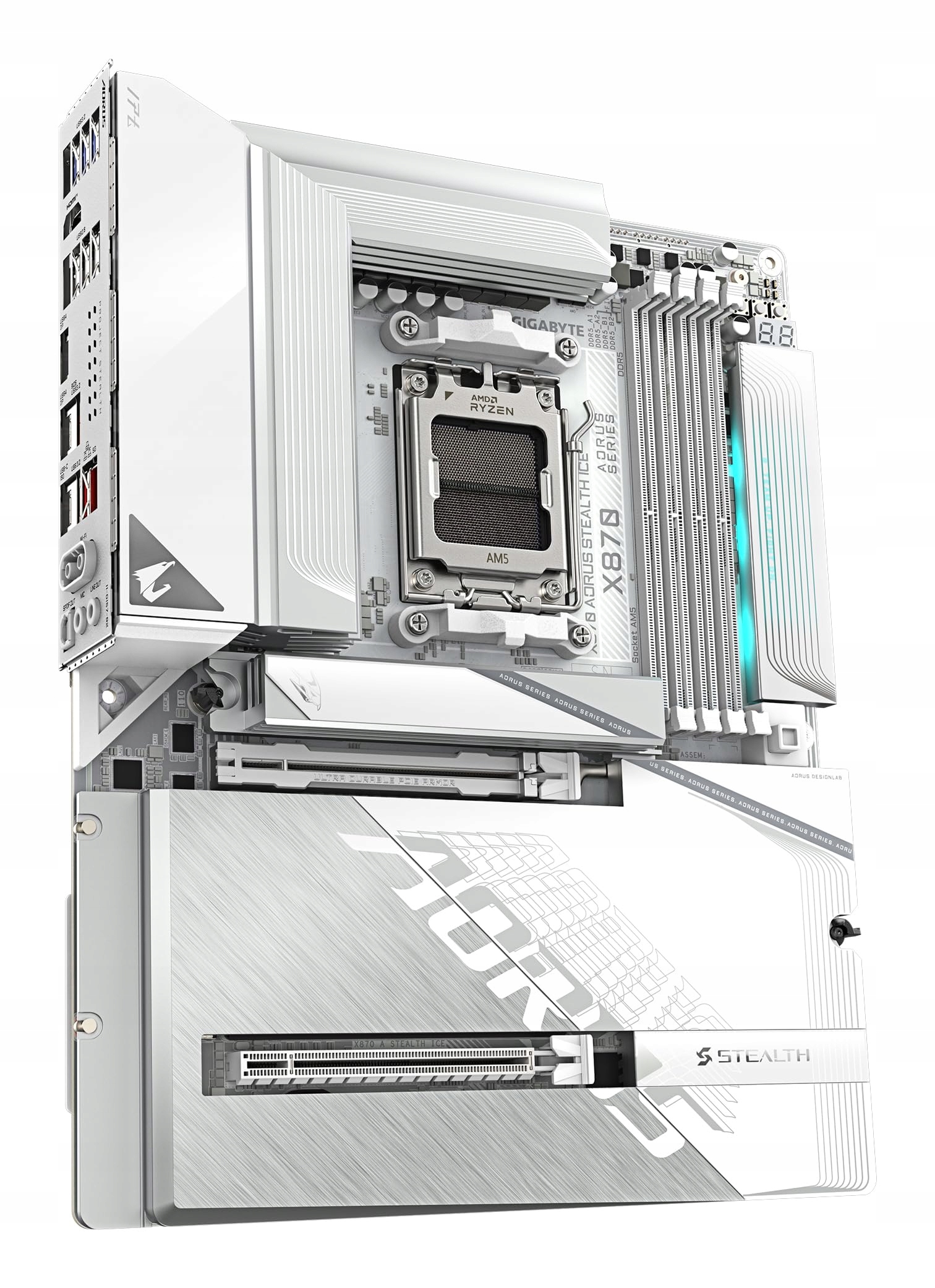 GIGABYTE X870 AORUS Stealth Ice Płyta Główna Ryzen 9000 WiFi 7 USB 4 — miniatura 4