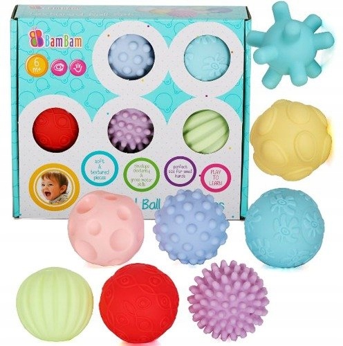 

Kule sensoryczne Bam Bam Textured Ball Set 8 szt.