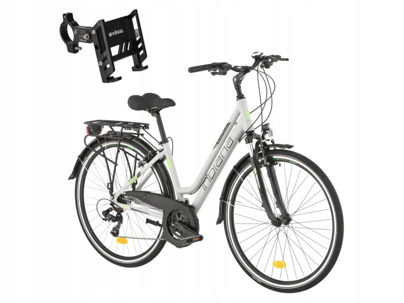 Rower trekkingowy Indiana X-Road 1.0 28 cali damski Szaro-zielony Uchwyt