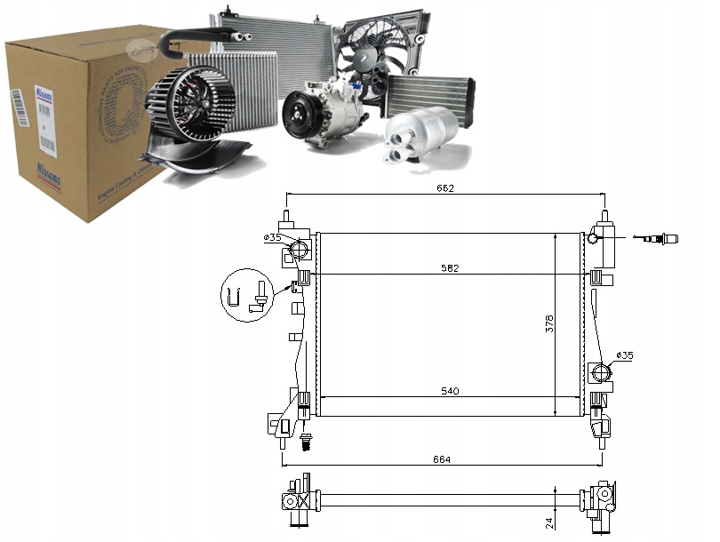 Chladič Motoru Opel Adam Corsa D Corsa E 1.2-1. Asistent Kolize #34