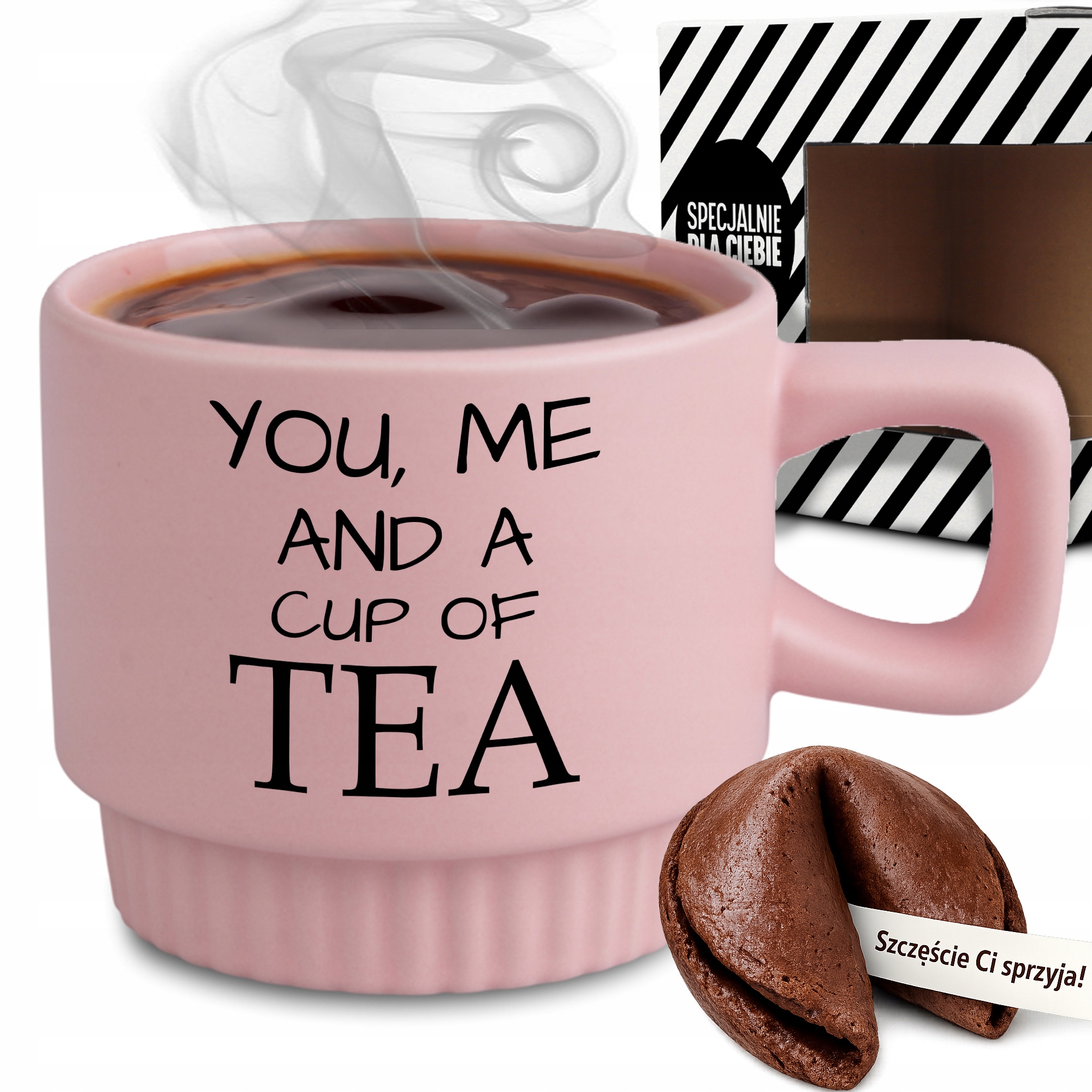 Hrnček Ryhovaný Darček Do Práce Kancelárie Ružový You, Me, Cup Of Tea Veštenie