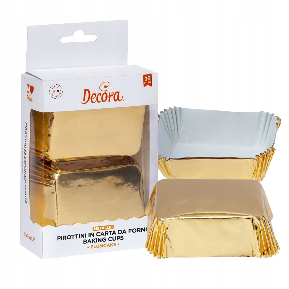 

Forma Papilotki Decora 20 szt Złote Mini Plum Cake