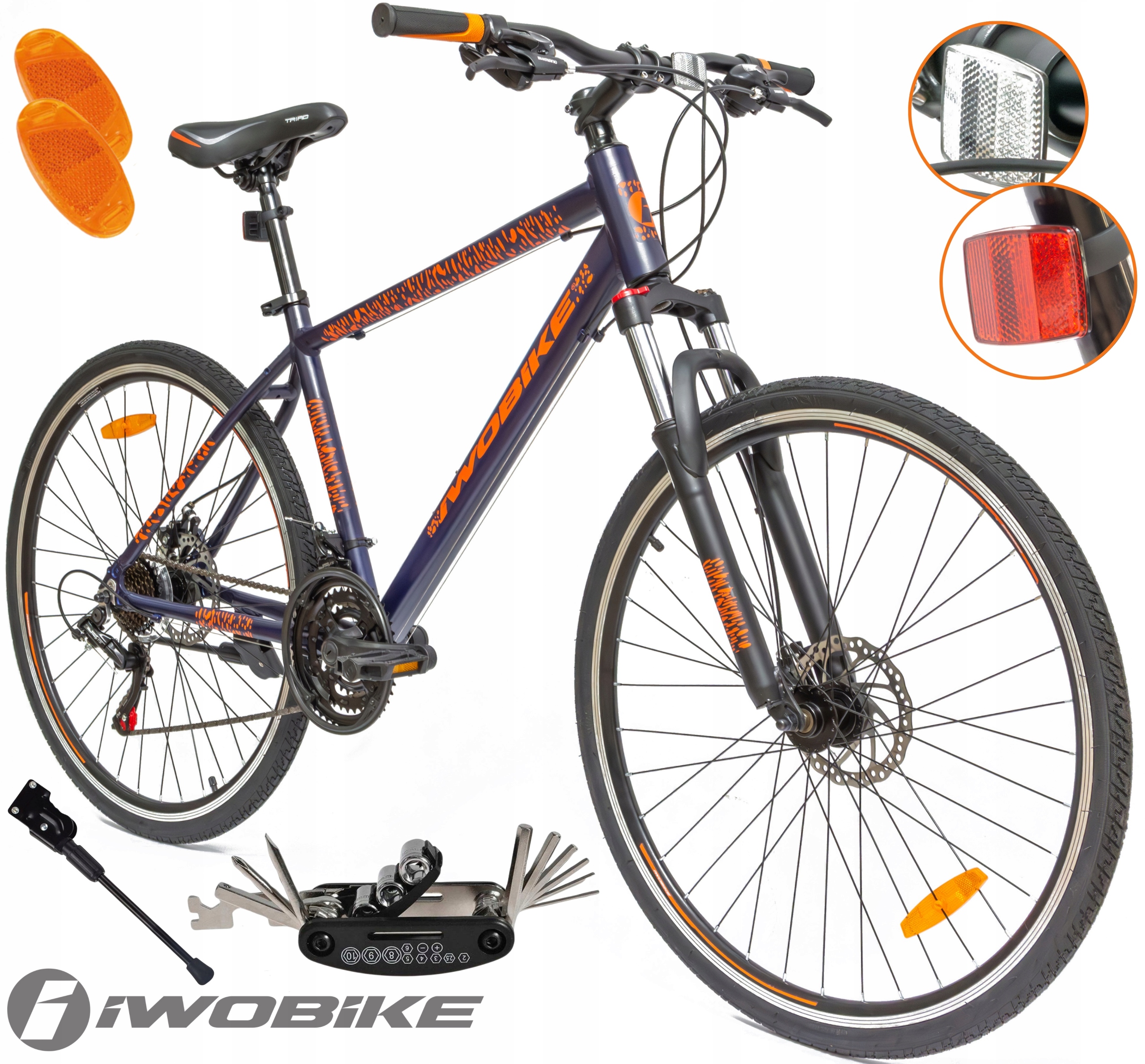 Pánské krosové kolo 28" Iwobike Shimano, hliníkový rám, kotoučové brzdy, horské/krosové, model 2025