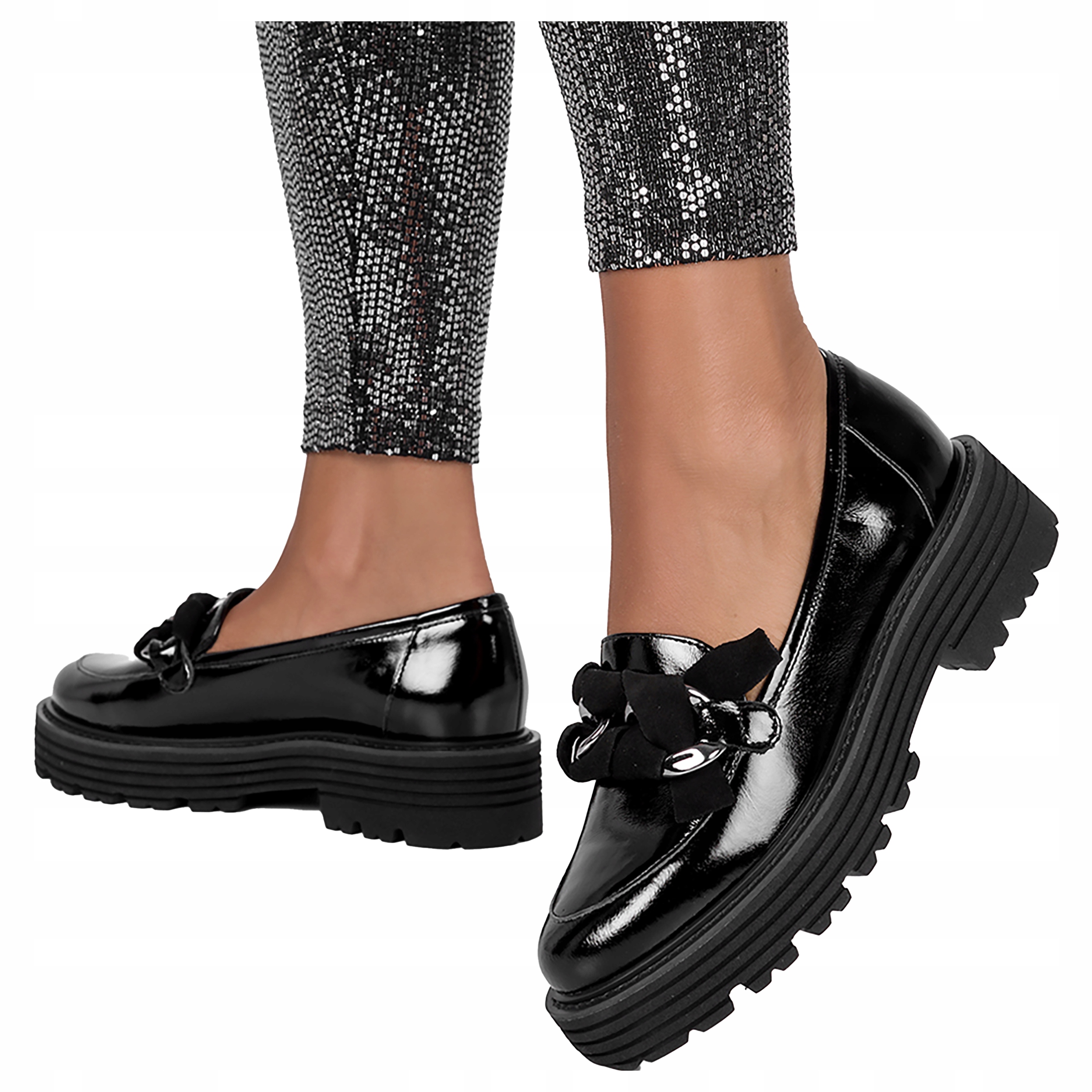 Dámské Kožené Mokasíny S Řetězem, velikost 41