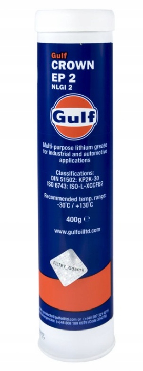 

Profesjonalny Smar EP2 kartusz 400g litowy Gulf