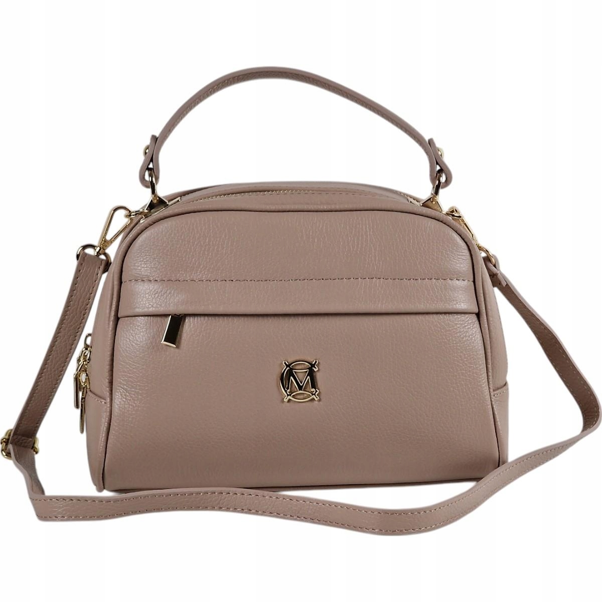 Massimo Contti kabelka kufřík kabelka přes rameno z pravé kůže, růžová