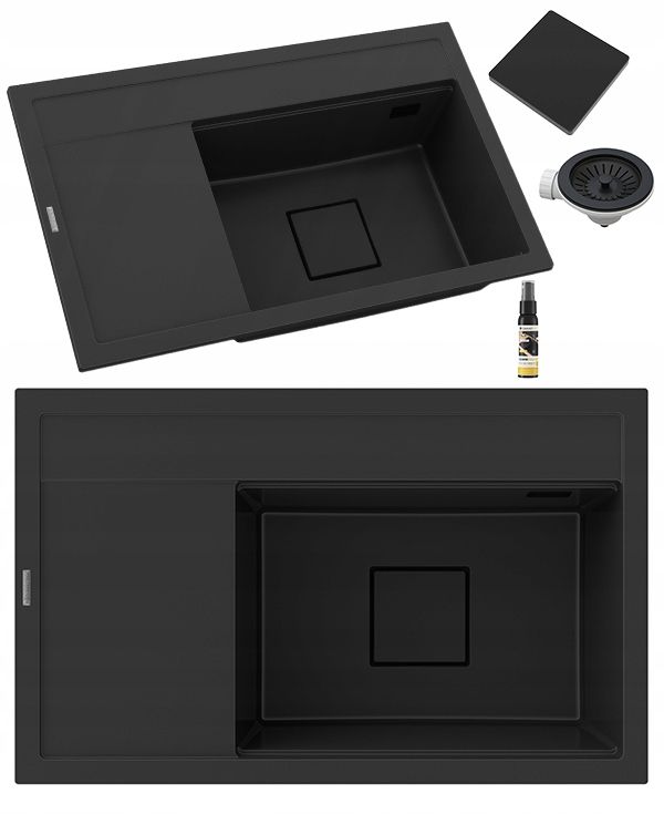 Dřez Dřez Černý Kryt Záslepka Rendo Pravá Komora