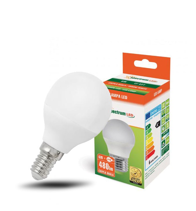 ŻARÓWKA LED E27 6W TRADYCYJNE 40 W - BARWA CIEPŁA